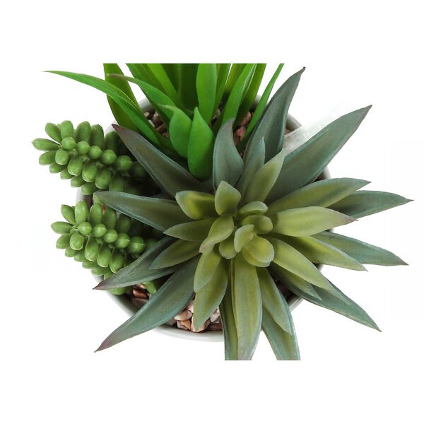 White Green Seven-Inch Succulent Indoor Table Potted Artificial Plant, Set of Two, image 5